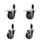 Service Caster 3.5'' SS Thermoplastic Rubber Swivel 1-1/4'' Expanding Stem Caster Set 2 Total Lock Brakes, 4PK SCC-SSEXTTL20S3514-TPRB-2-S-2-114 - alternate 1